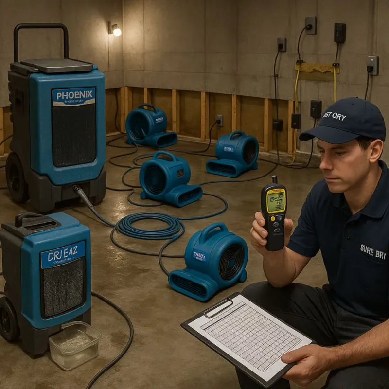 Structural Drying and Dehumidification process in Alachua, FL